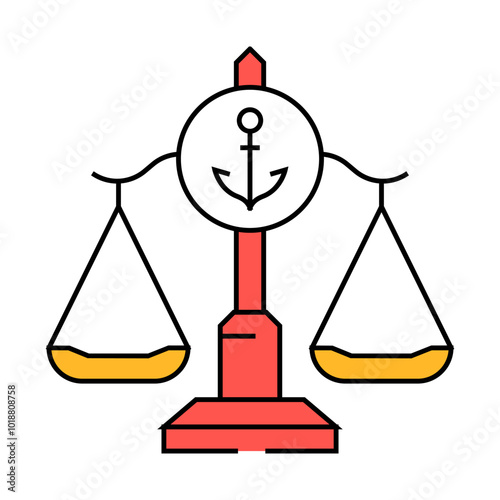 maritime law regulations line icon vector. maritime law regulations sign. isolated symbol illustration