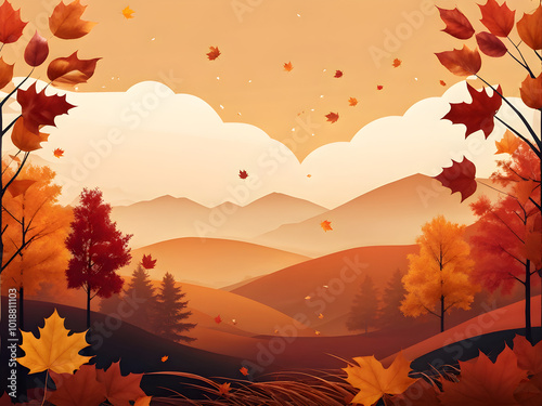 Fall Autumn Thanksgiving Backgrounds with Seasons Greetings | Warm Harvest-Themed for Holiday Festive Designs with copy space