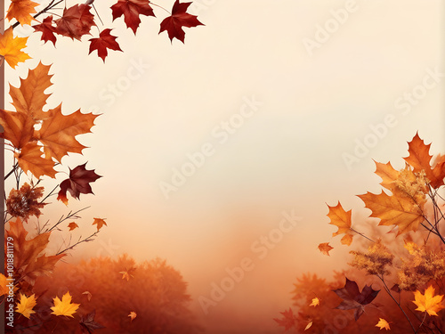 Fall Autumn Thanksgiving Backgrounds with Seasons Greetings | Warm Harvest-Themed for Holiday Festive Designs with copy space