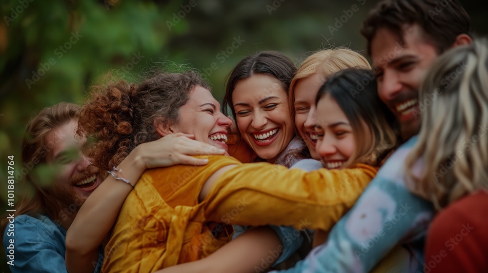 group of people celebrating their weight loss success, hugging and congratulating each other group of people celebrating their weight loss success, hugging and congratulating each other