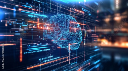 Futuristic AI Interface Displaying Real-Time Data Insights