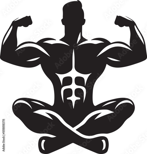  Creative Fitness logo silhouette image, fitness vector illustration, generative AI