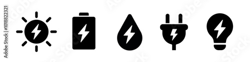 Power source icon. Energy icon