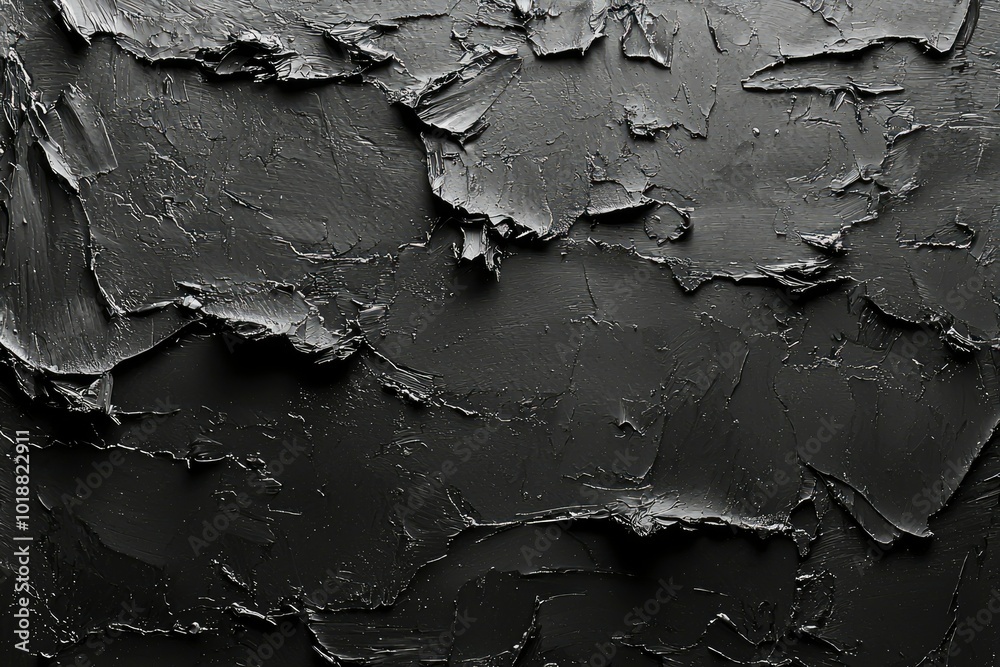 Obraz premium Black Oil Paint Texture with Thick, Impasto Strokes