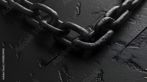 Black Chain Links on Dark Surface