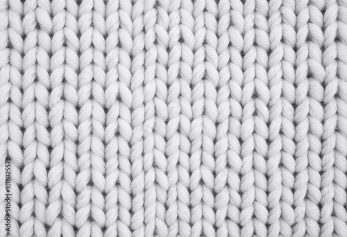 Soft and cozy close-up of white knitted wool texture in minimalist style