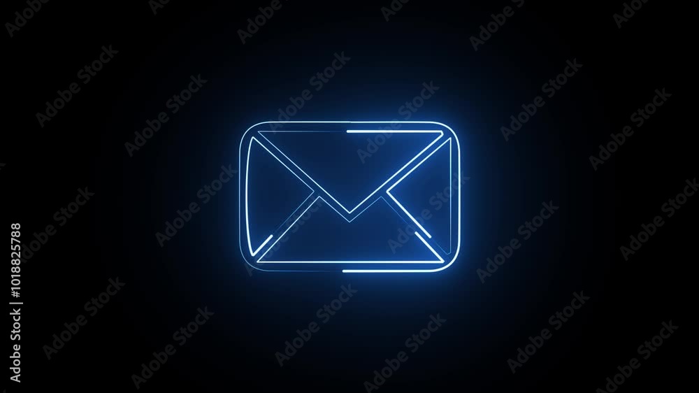 yan color neon mail envelope icon animated on black background. glowing neon Mail envelope, incoming mail, Sending mail icon animation. blue color message icon. yan color neon mail envelope icon animated on black background. glowing neon Mail envelope, incoming mail, Sending mail icon animation. blue color message icon.
