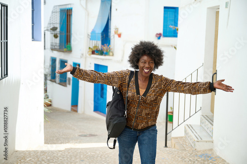 Black woman on the street photo