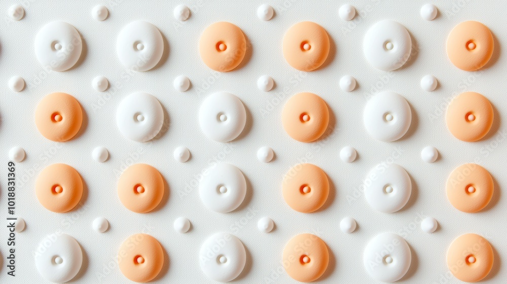 Tiny polka dots in subtle shades of cream and peach, evenly spaced on a soft pastel background for a minimal look Tiny polka dots in subtle shades of cream and peach, evenly spaced on a soft pastel background for a minimal look