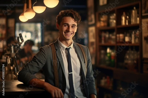 portrait of a man in a bar