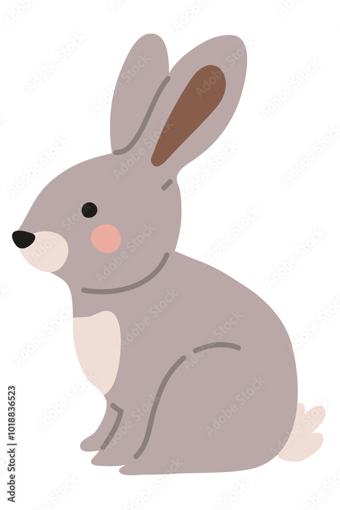 Vector illustration cute doodle hare for digital stamp,greeting card,sticker,icon,design Vector illustration cute doodle hare for digital stamp,greeting card,sticker,icon,design