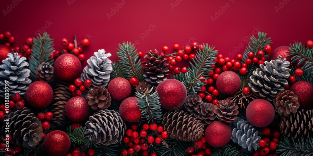Christmas tree decorations. Winter Holiday postcard. Xmas. Happy New Year. Merry Christmas. pinecones Christmas tree decorations. Winter Holiday postcard. Xmas. Happy New Year. Merry Christmas. pinecones