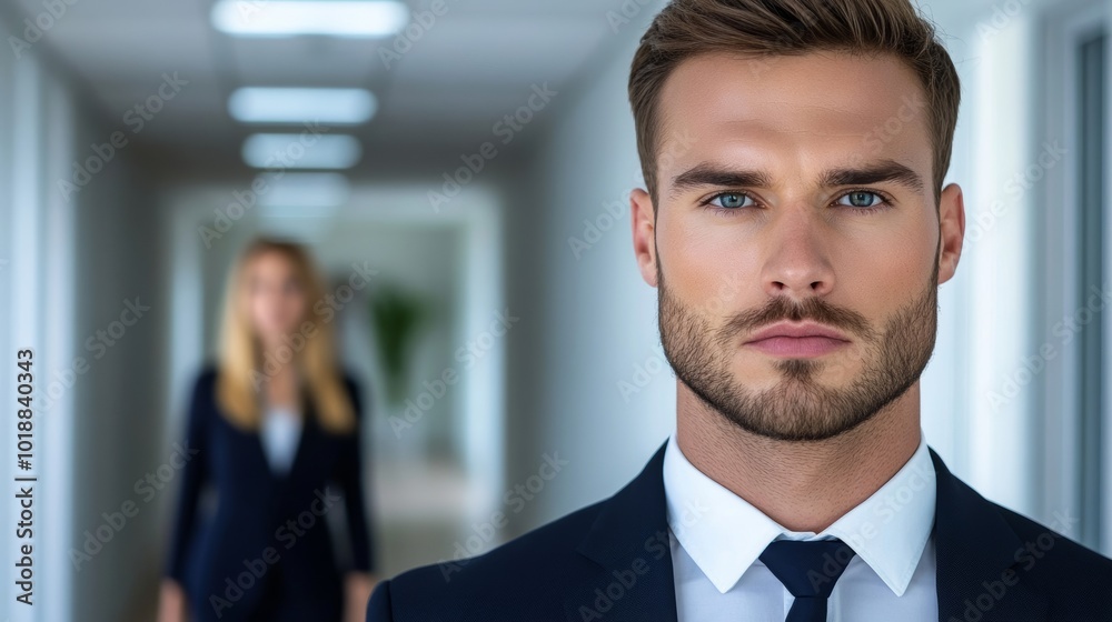 Employee walking away from a narcissist coworker in a peaceful office hallway, choosing to disengage from conflict, mental health focus Employee walking away from a narcissist coworker in a peaceful office hallway, choosing to disengage from conflict, mental health focus