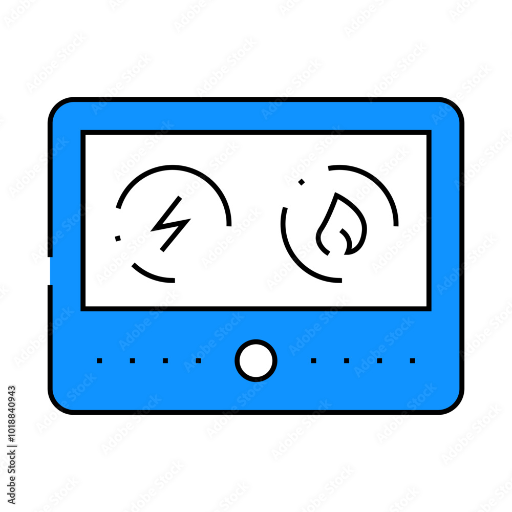 smart energy monitor home line icon vector. smart energy monitor home sign. isolated symbol illustration smart energy monitor home line icon vector. smart energy monitor home sign. isolated symbol illustration