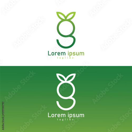 Elegant Green Gradient 'G' Logo with Leaf Design – Perfect for Eco-Friendly, Organic, and Sustainable Brands