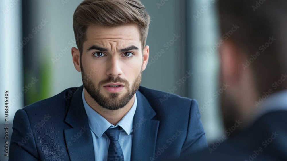 Office worker documenting a conversation with a known liar, protecting themselves with written records, accountability theme Office worker documenting a conversation with a known liar, protecting themselves with written records, accountability theme