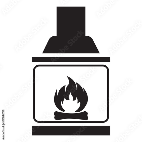 Fireplace icon. A simple line drawing of a home fireplace for space heating