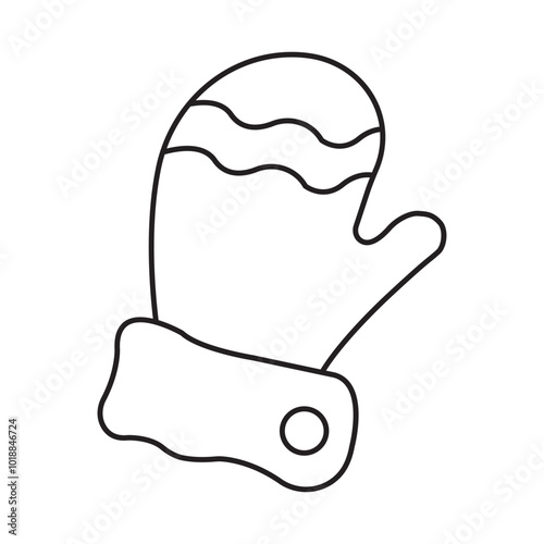 mittens icon with outline style and pixel perfect base.
