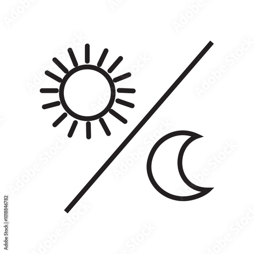 solstice icon from summer collection. Thin linear solstice, warm, light outline icon