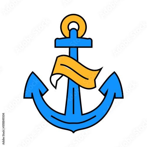 anchor tattoo art vintage line icon vector. anchor tattoo art vintage sign. isolated symbol illustration