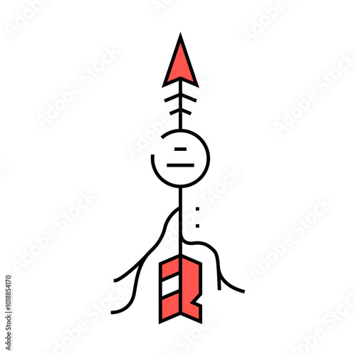 arrow tattoo art vintage line icon vector. arrow tattoo art vintage sign. isolated symbol illustration