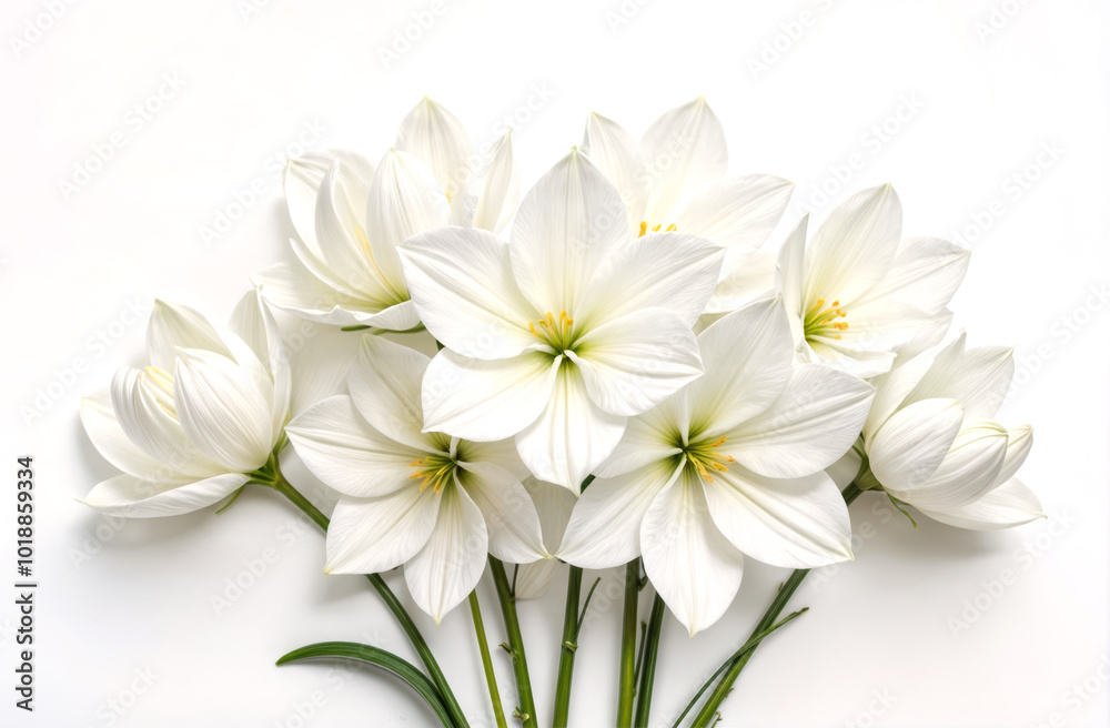 Blooming white flowers on a white background Blooming white flowers on a white background