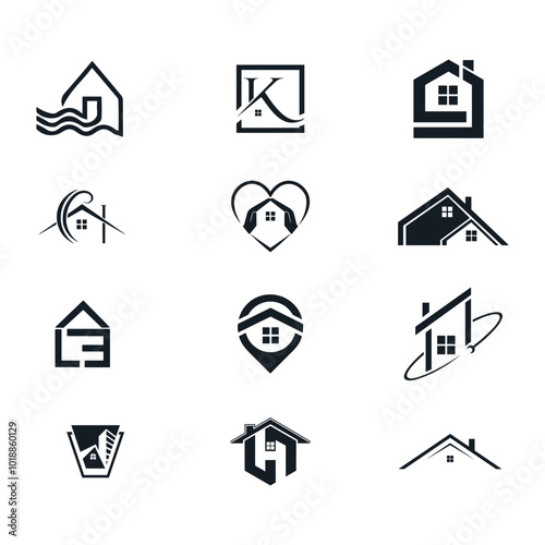 Real Estate Group Logo Design icon design 