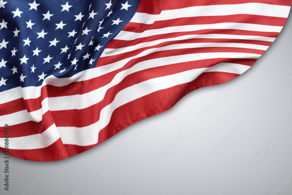 Obraz premium American flag on grey