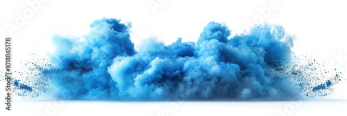 Obraz na płótnie A blue smoke explosion border isolated on transparent background
w salonie