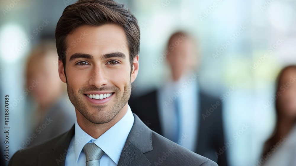 Businessman exuding confidence and ambition Businessman exuding confidence and ambition