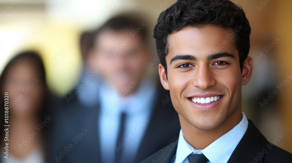 Dynamic businessman in office environment Dynamic businessman in office environment