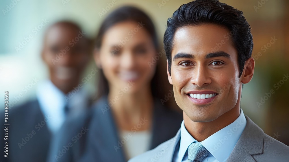 Dynamic businessman in office environment Dynamic businessman in office environment