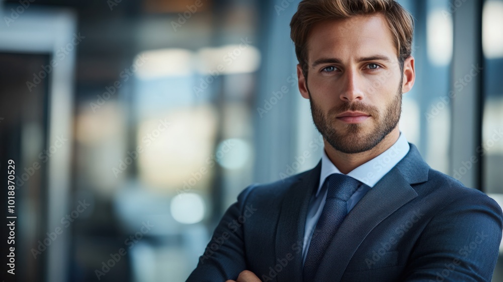 Fototapeta premium Businessman exuding confidence and ambition