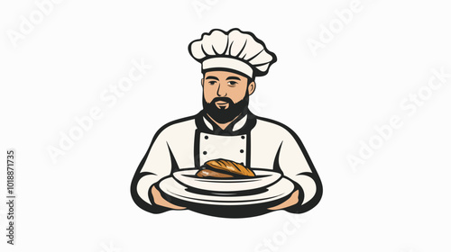 Illustration of a chef on a white background.