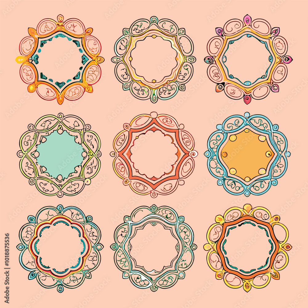 Decorative border elements set of frames Decorative border elements set of frames