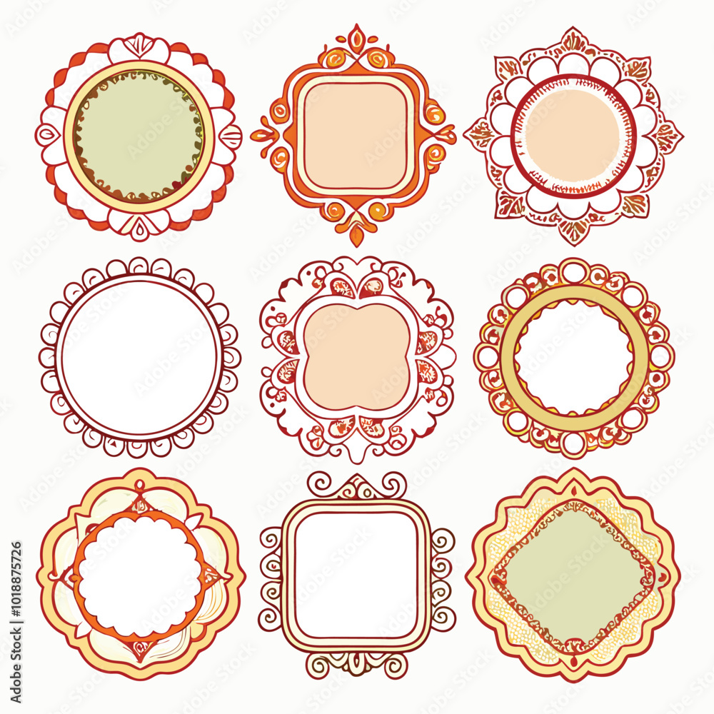 Decorative border elements set of frames Decorative border elements set of frames