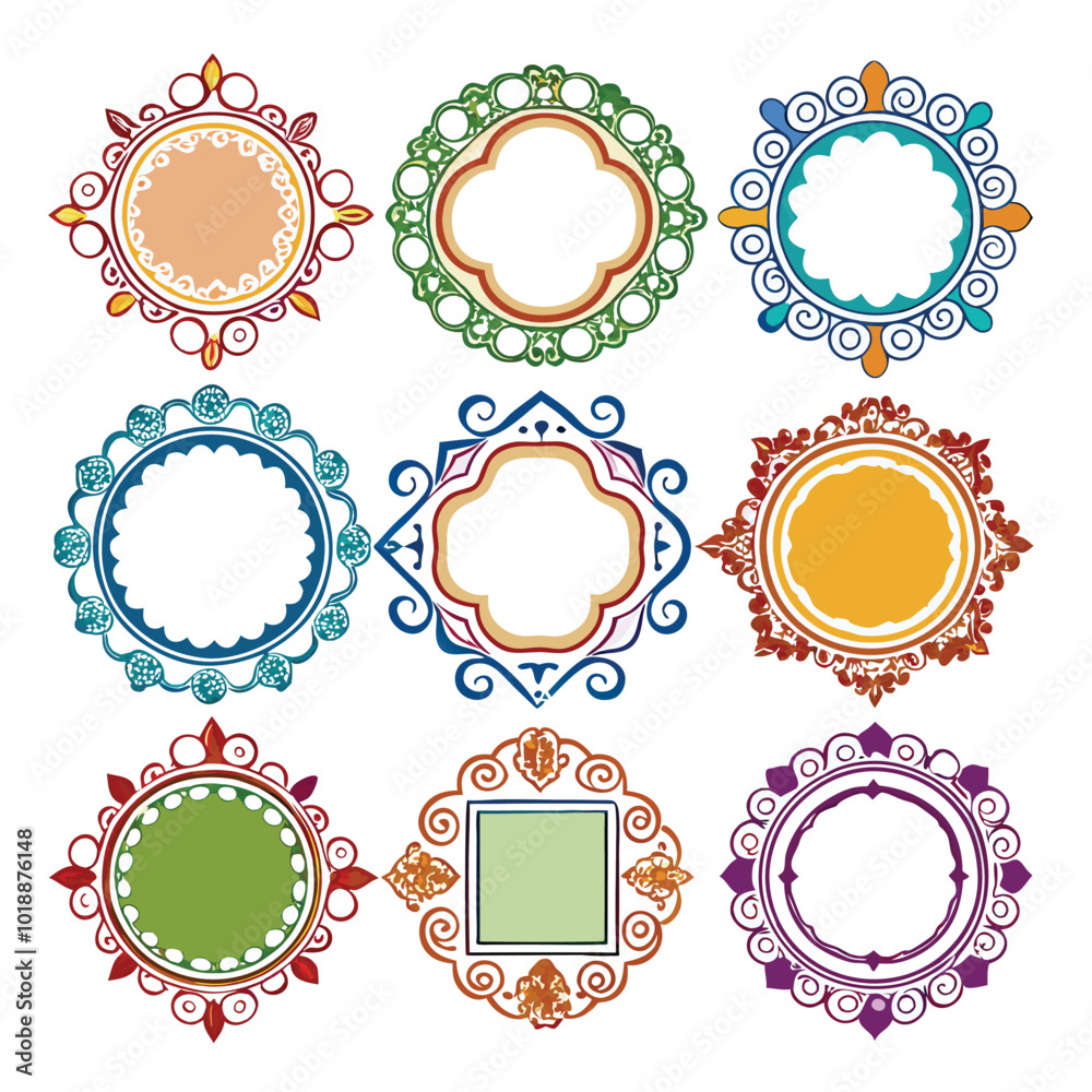 Decorative border elements set of frames Decorative border elements set of frames