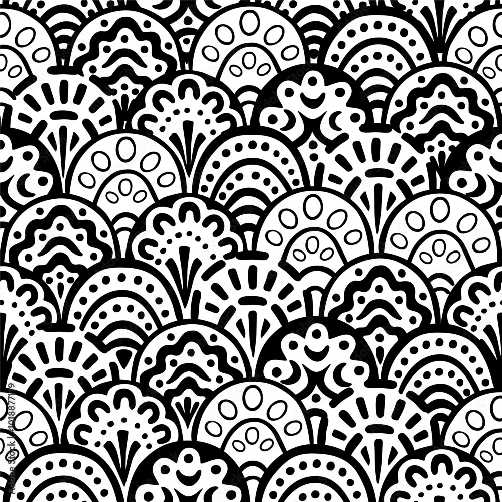 Vector seamless hand drawn pattern, fish scale print. Beautiful asian style design for textile, wallpaper, wrapping paper. Vector seamless hand drawn pattern, fish scale print. Beautiful asian style design for textile, wallpaper, wrapping paper.
