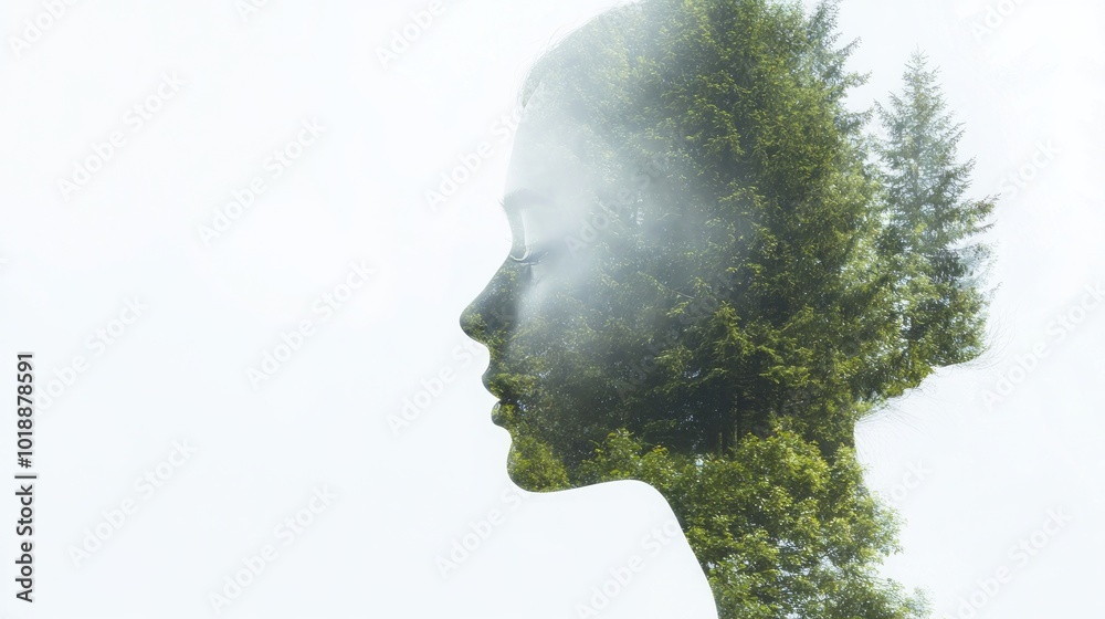 Enigmatic Double Exposure Portrait of Young Girl in Misty Forest - Detailed Realistic Illustration of Adventure and Exploration Enigmatic Double Exposure Portrait of Young Girl in Misty Forest - Detailed Realistic Illustration of Adventure and Exploration
