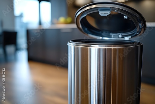 Trash can in a kitchen