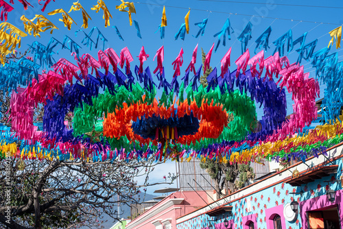 Mexican texture and festival street decor photo