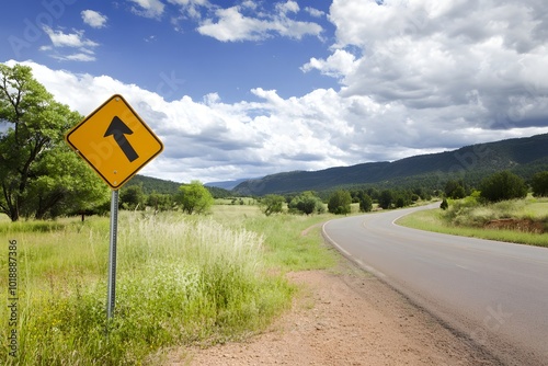 Country road traffic sign