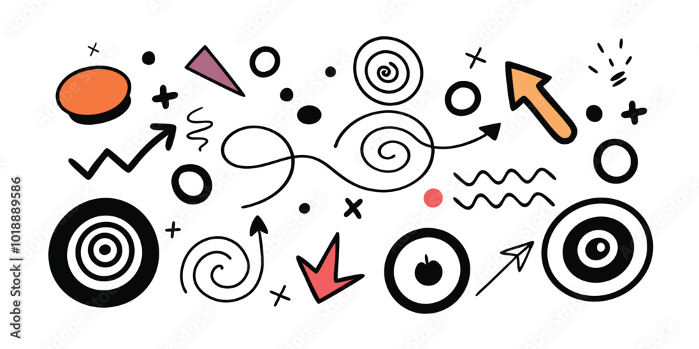 Obraz premium Hand-drawn abstract elements bring a playful touch.