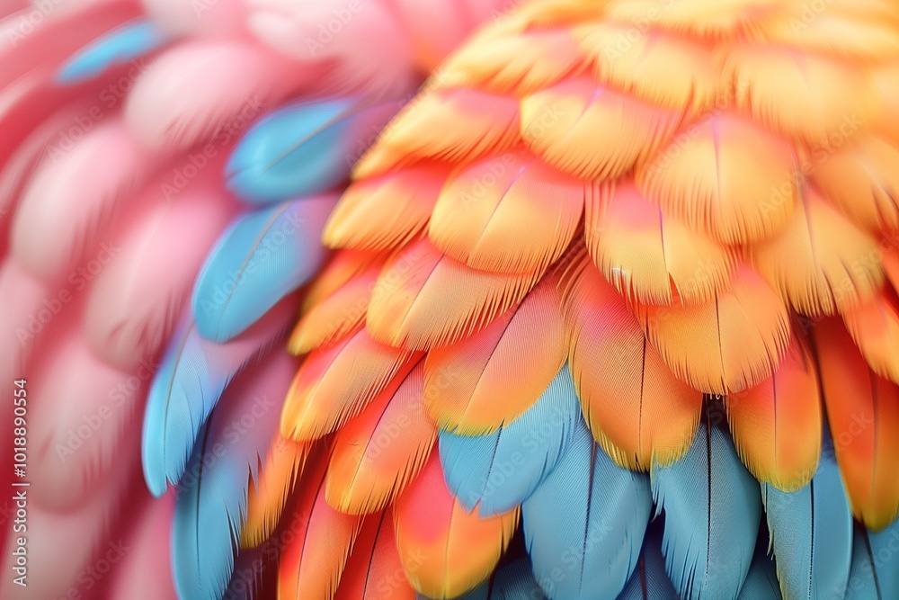 Fototapeta premium Colorful feathers give a bright feeling