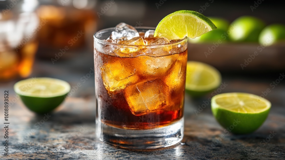 Traditional Cuba Libre served with ice Traditional Cuba Libre served with ice
