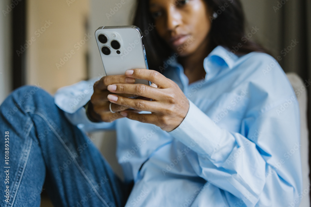 A woman with a mobile phone A woman with a mobile phone