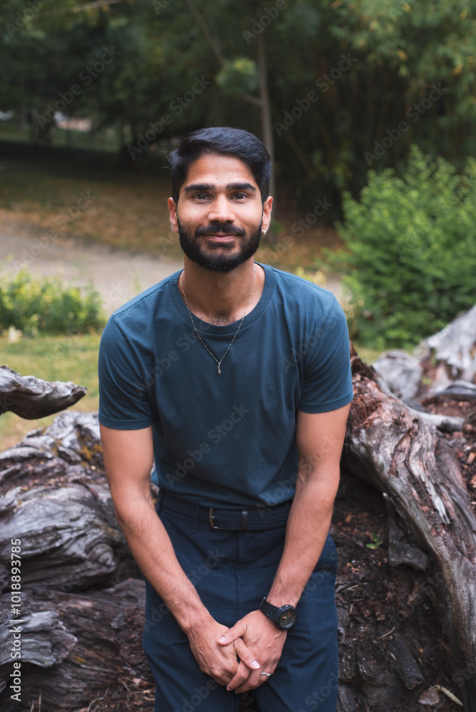 Candid relaxed camera aware portrait 