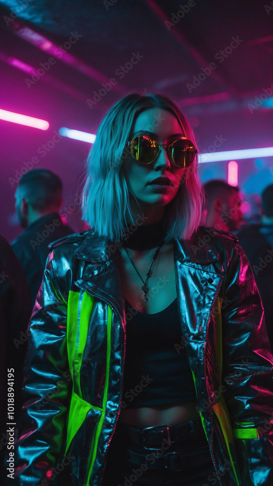 neon raver at disco neon raver at disco