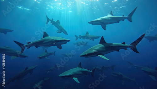 Underwater sharks