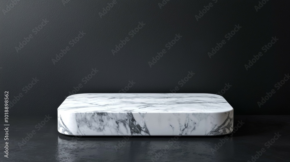 A sleek rectangular marble cutting board resting on a dark textured surface, showcasing elegant gray and white veining details that highlight its sophisticated design in a minimalist kitchen setting A sleek rectangular marble cutting board resting on a dark textured surface, showcasing elegant gray and white veining details that highlight its sophisticated design in a minimalist kitchen setting